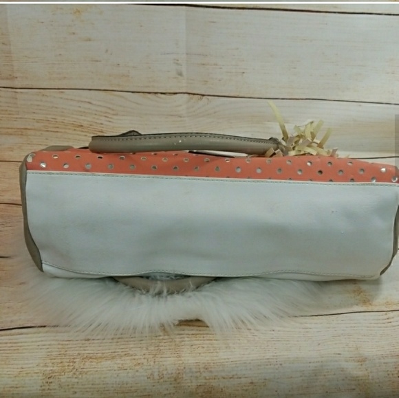 Guess handbag shoulder bag white & coral fringe - Picture 6 of 7